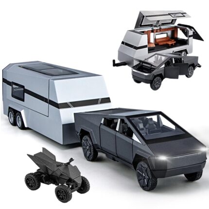 1.32 SCALE TESLA CYBERTRUCK TRAILER-BLACK