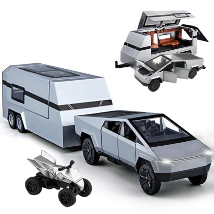 1.32 SCALE TESLA CYBERTRUCK TRAILER-SILVER