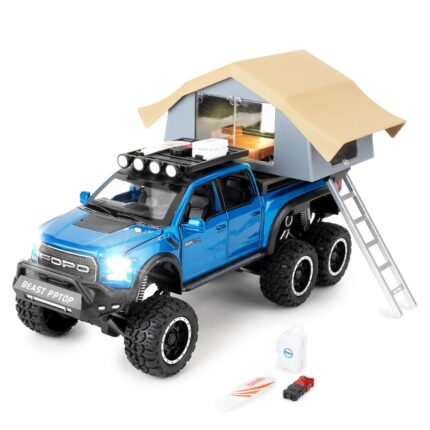 1.24 SCALE FORD PICKUP MOTERHOME-BLUE