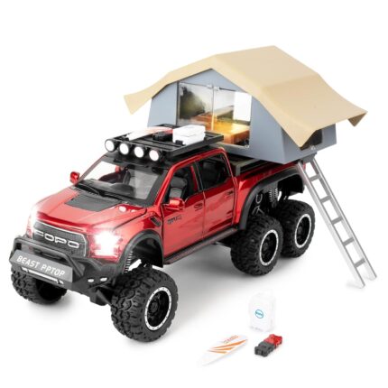 1.24 SCALE FORD PICKUP MOTERHOME-RED